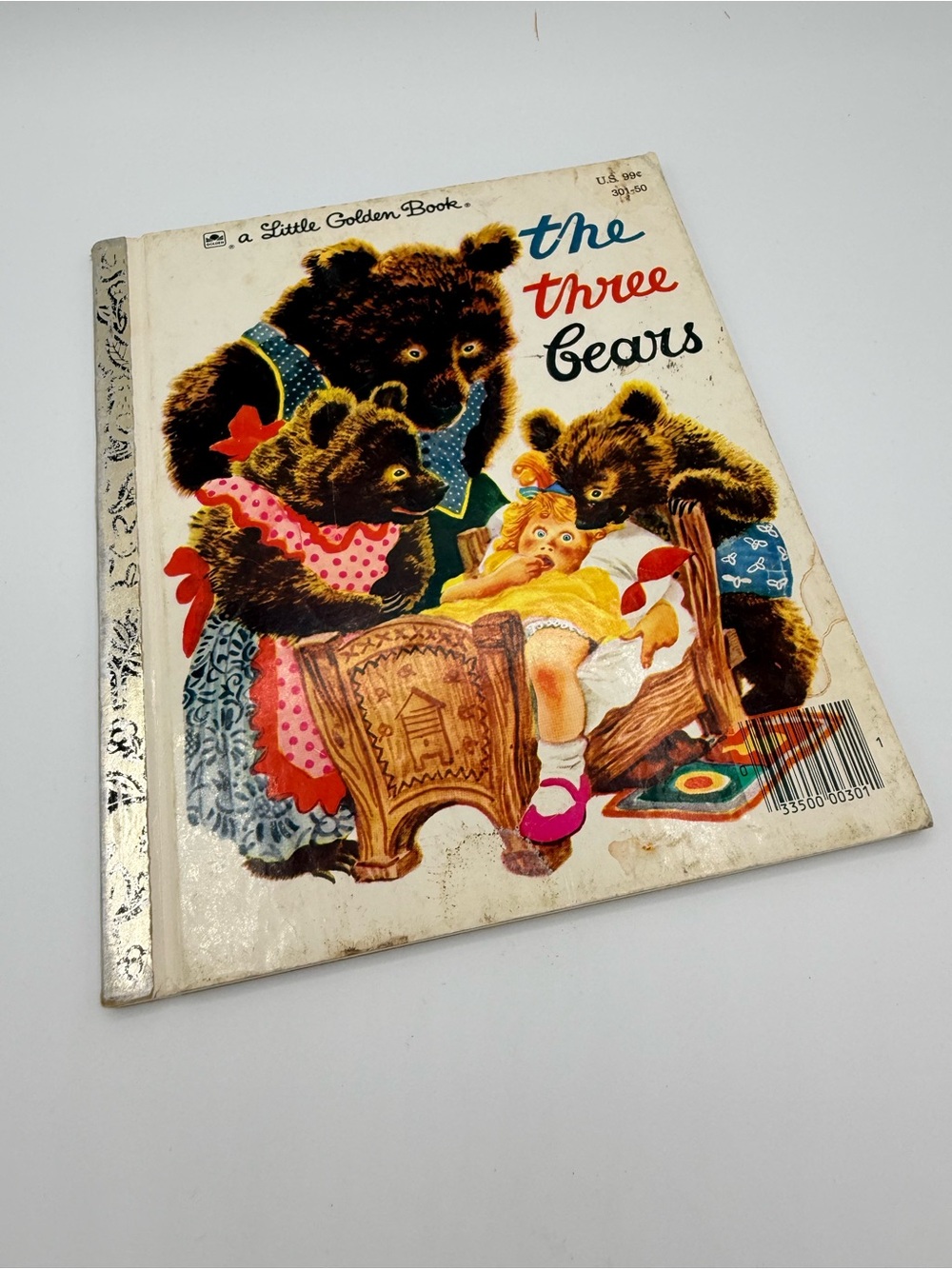 Little Golden Book "The Three Bears" Vintage Children's Storybook - White Cover